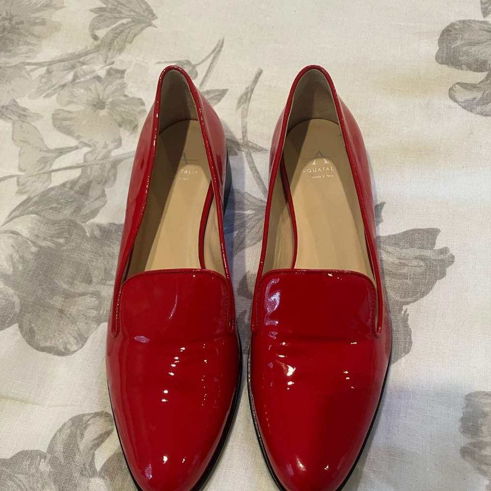Aquatalia Patent Leather Red Loafer NWT
